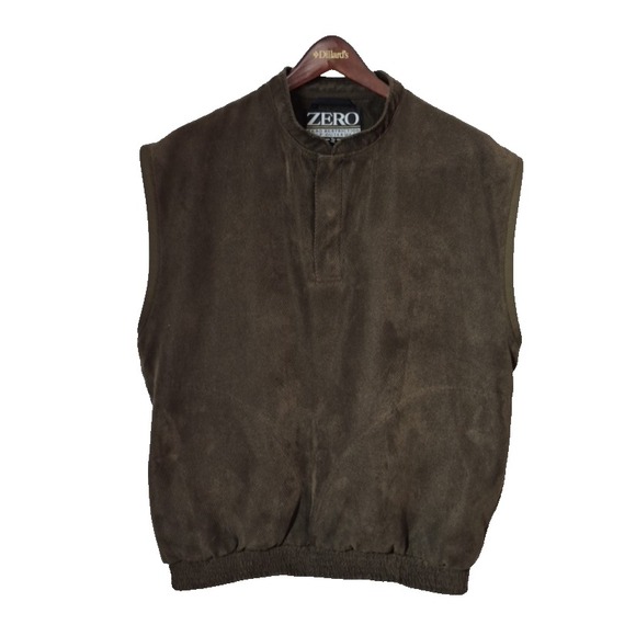 Zero Restriction‎ Golf Vest Mens L O. Green Corduroy Poly Suede  Pullover VTG - Picture 1 of 8